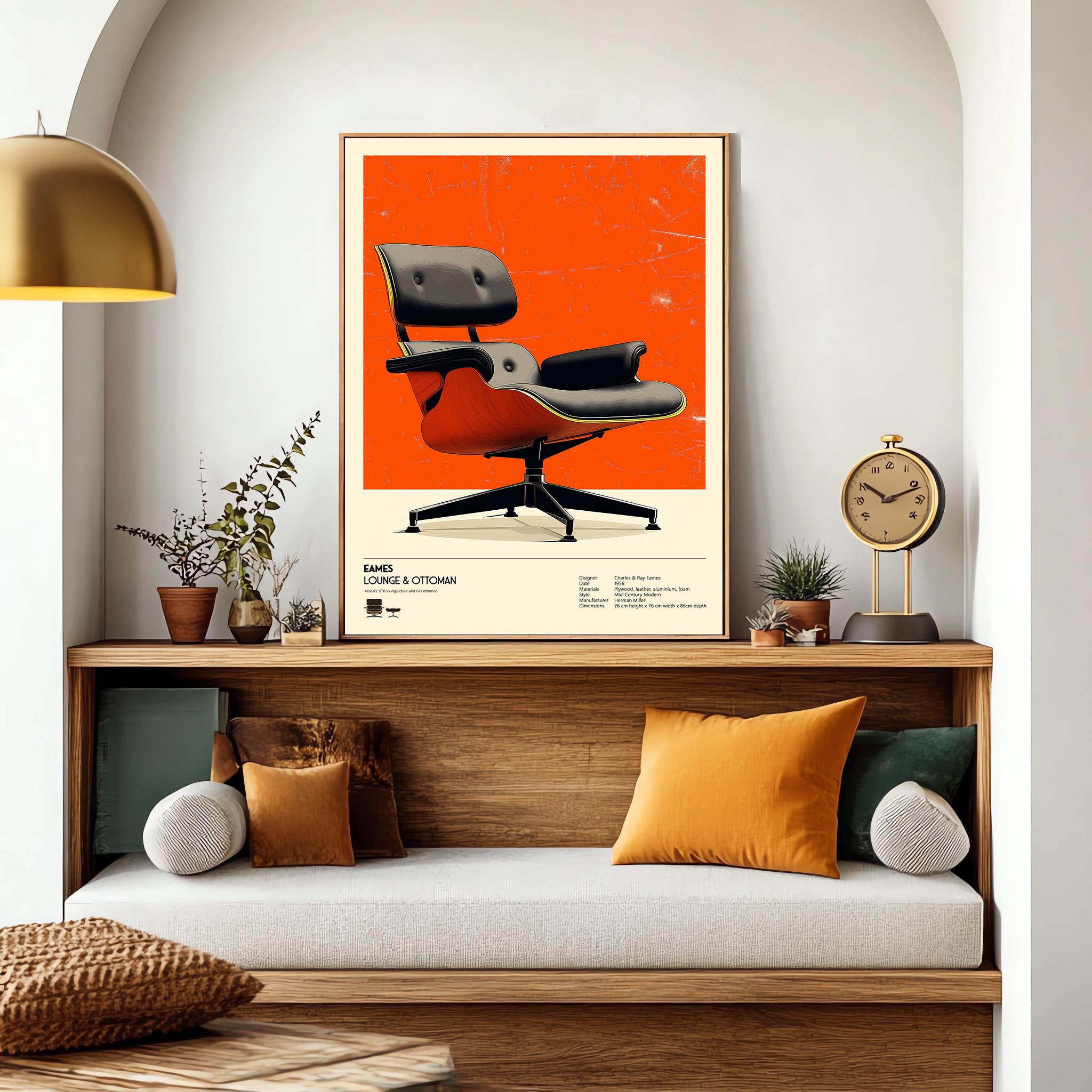 Eames Lounge Chair Print - Mid Century Modern Poster - Iconic