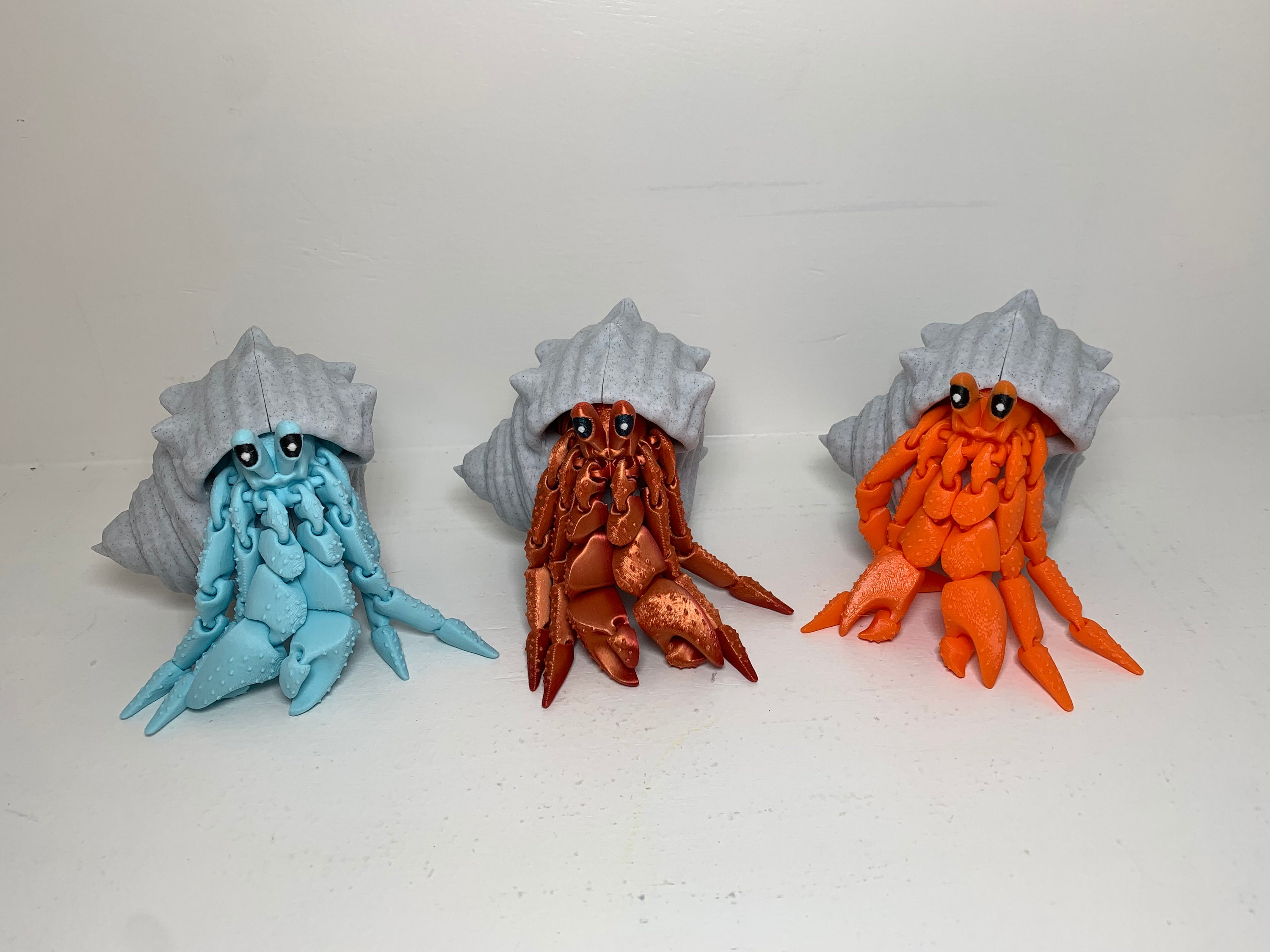 Hermit Crab, 3D Printed Articulating Hermit Crab and Shell Fidget