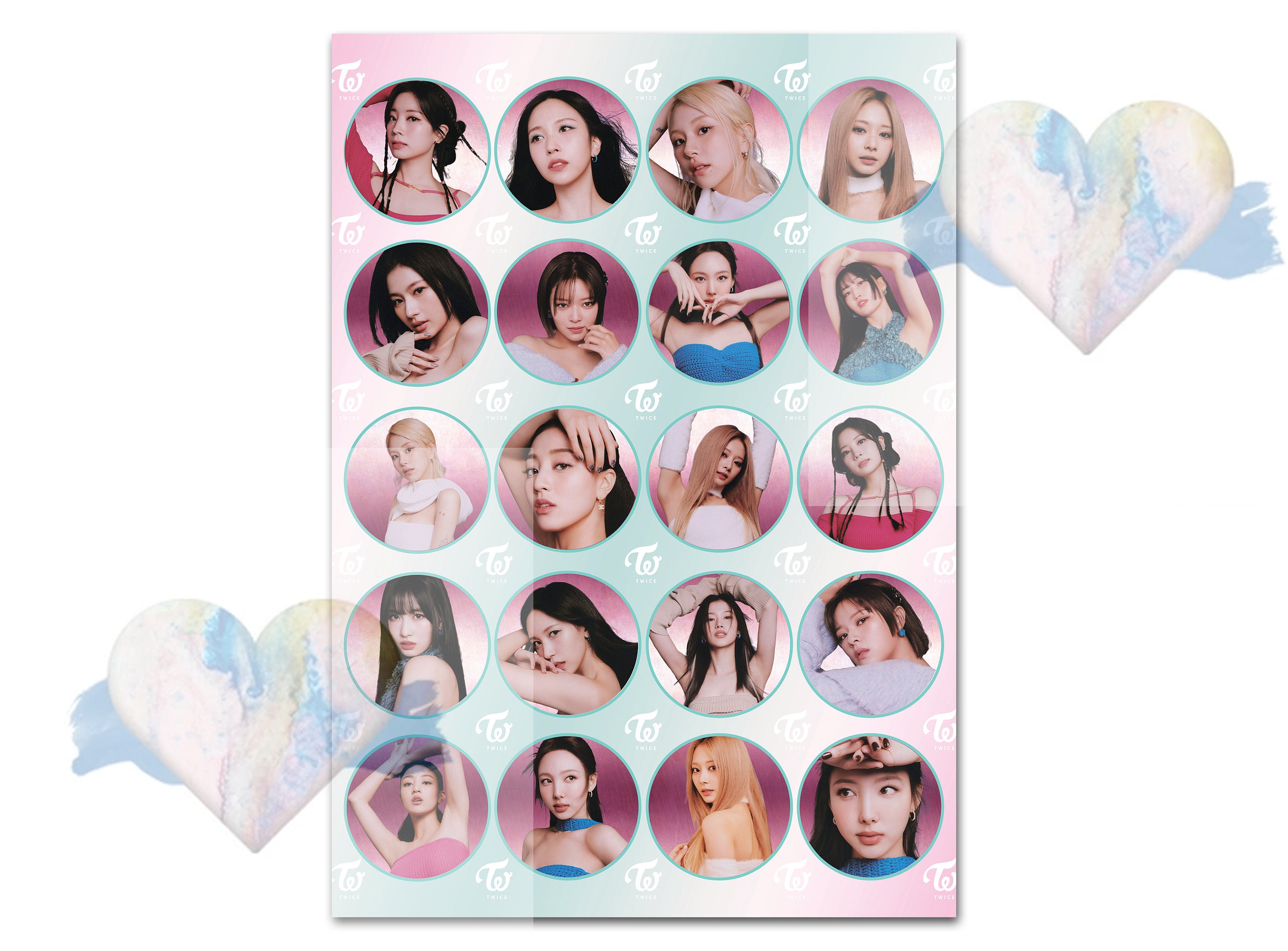 Twice ステッカーシート / ラベルシート、Twice ケーキトッパー、印刷