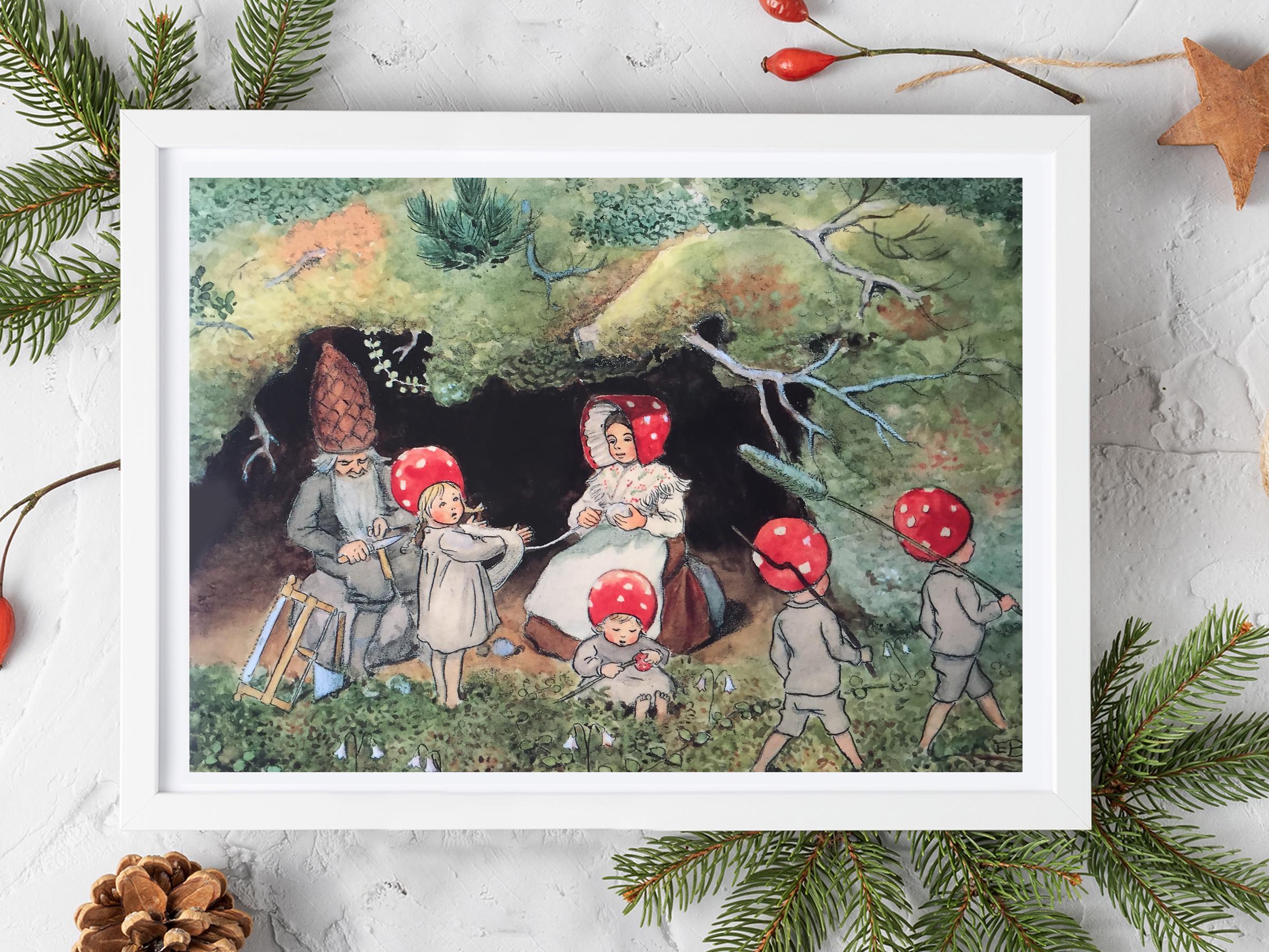 エルサ・ベスコフのポスター、森の子供たち、スウェーデンのフェアリー