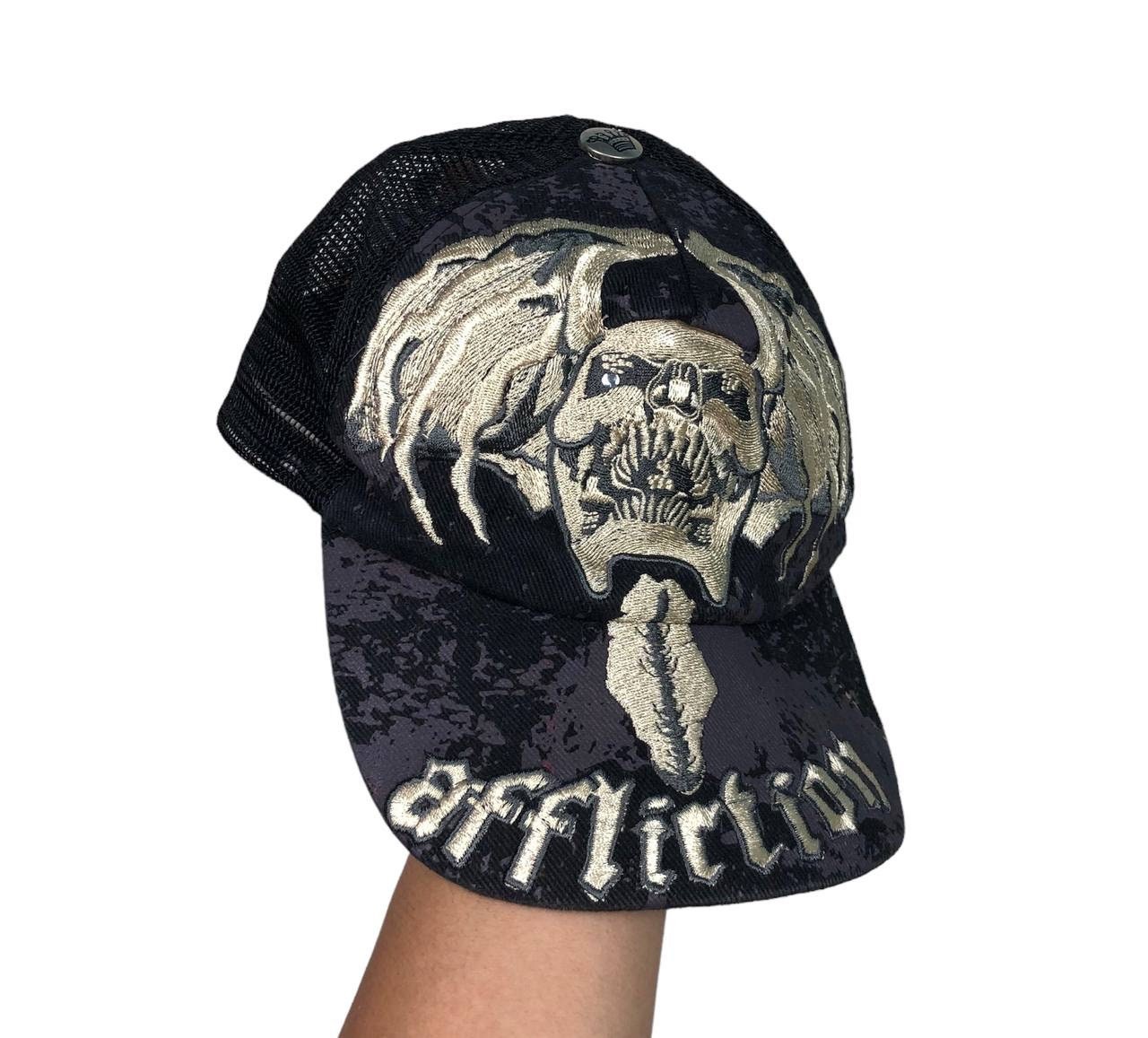 Y2K Affliction Hip Hop Skull Wing Sematary Trucker Hat Snapback - Etsy