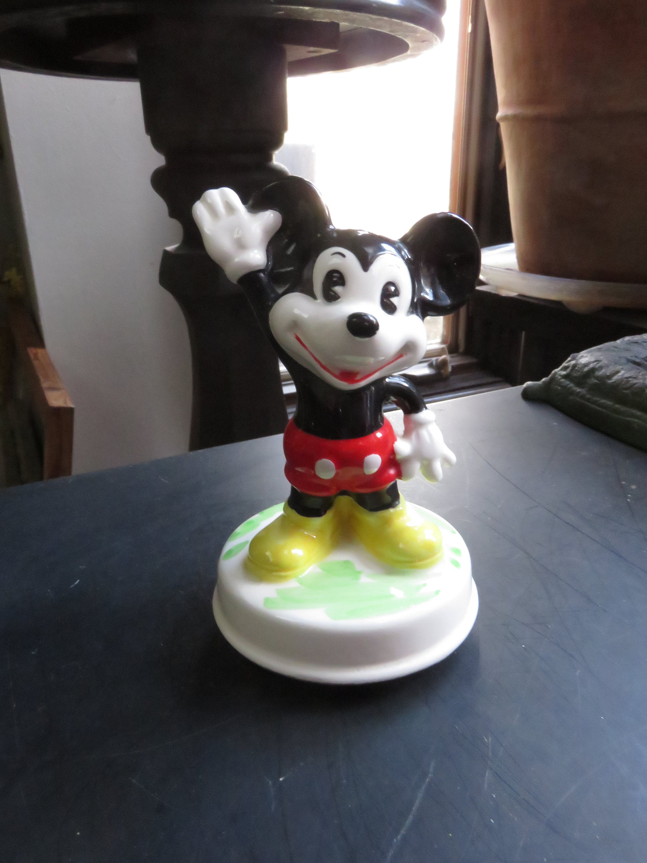 Vintage Schmid Mickey Mouse Club March Rotating Musical Figure