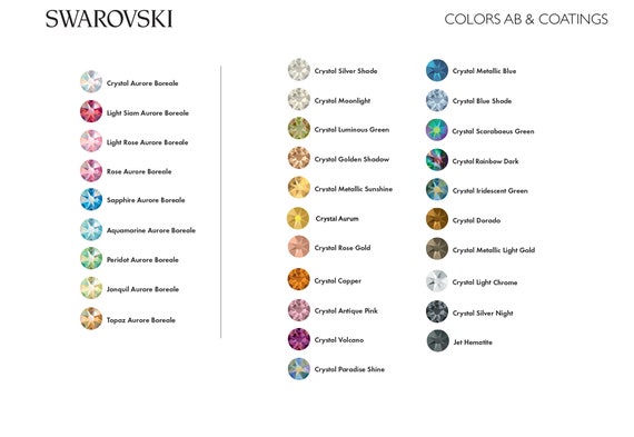 36 Pcs Swarovski Rhinestones 2088 SS34 AB Colors & Coatings