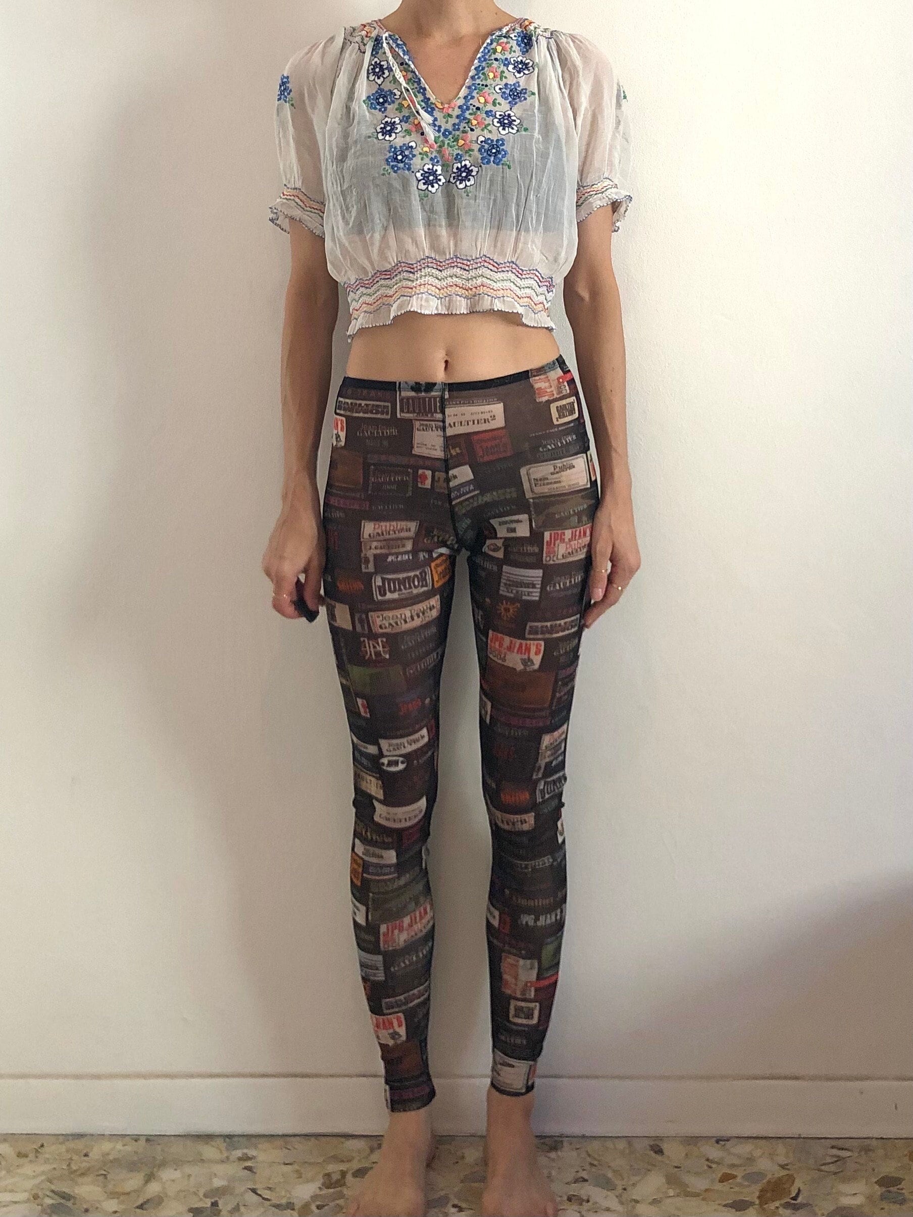 Y2K Jean Paul Gaultier Logo Mesh Leggings Tights NWT - Etsy
