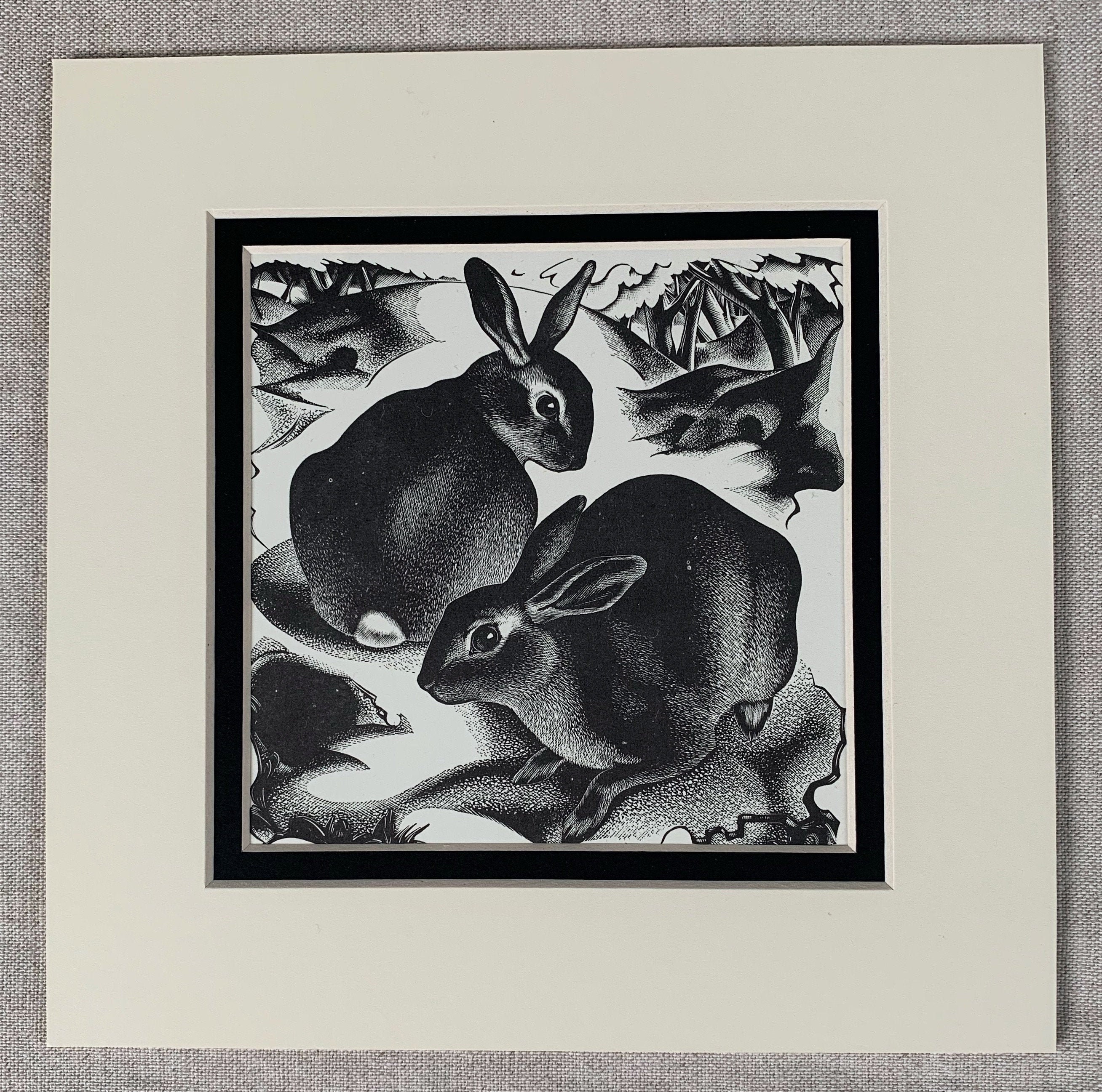 1936 Original Vintage Agnes Miller Parker Wood Engraving Print