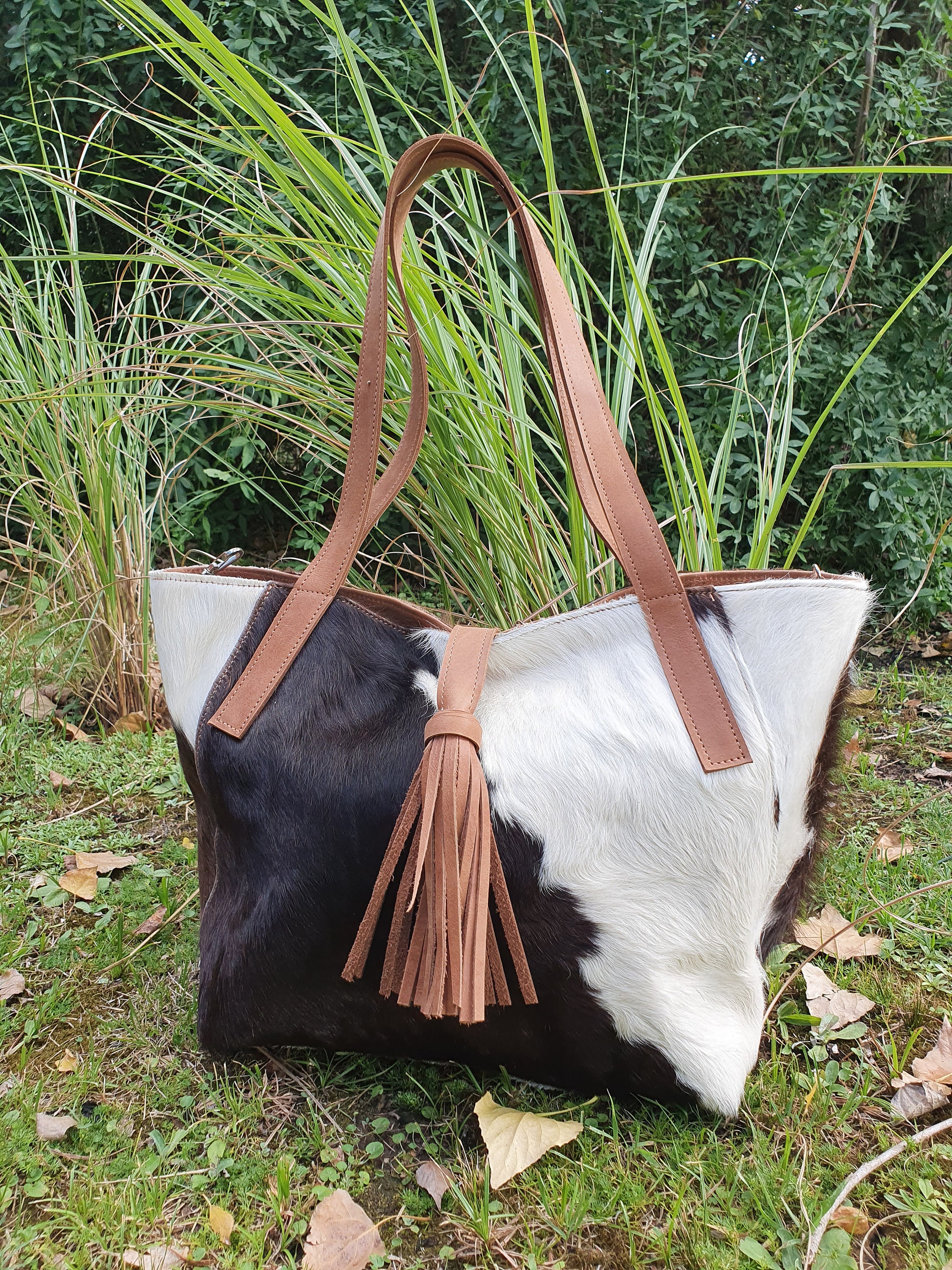 Cowhide Purse Unique Piece Cow Hide Handbag. Leather Bag. - Etsy