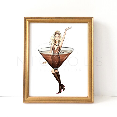 Pinking of Love (fashion Illustration Print) - Etsy