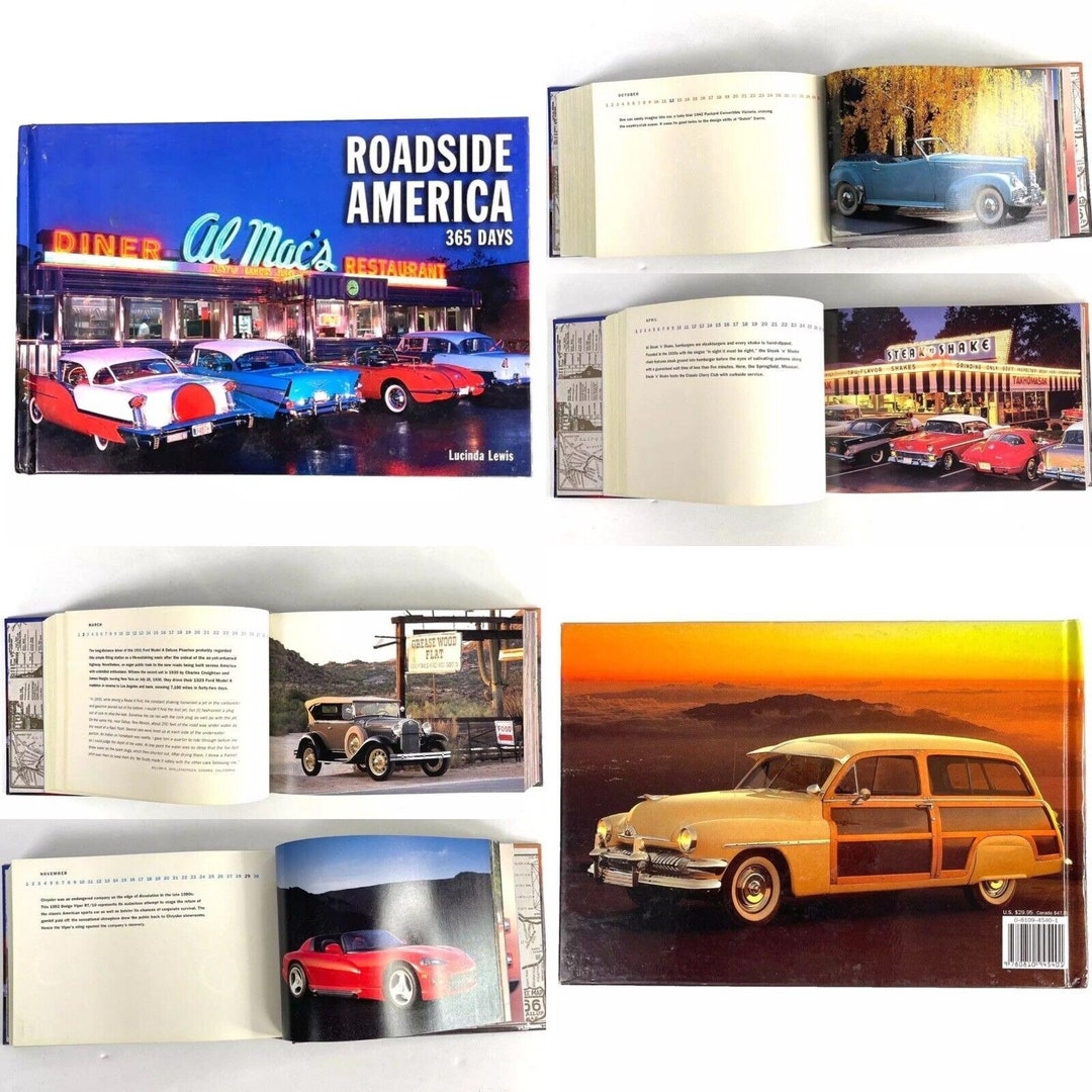 Roadside America 365 Days Classic Cars Hardcover Book 732 Pgs