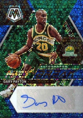 Gary Payton 2022-23 Mosaic Fastbreak Blue Auto Autograph