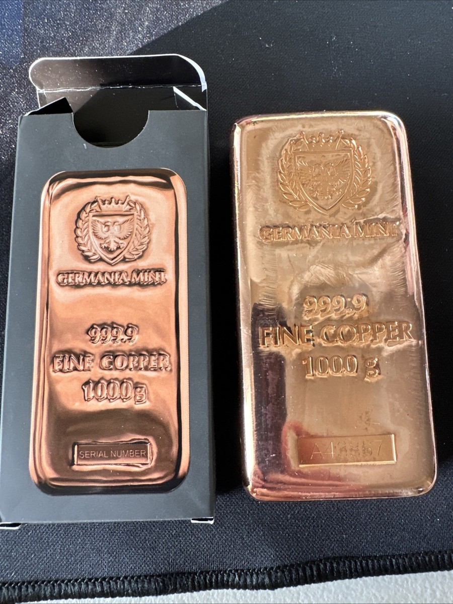 Copper-1 Kilo-Germania Mint Bar (1000 grams) w/ Black Box
