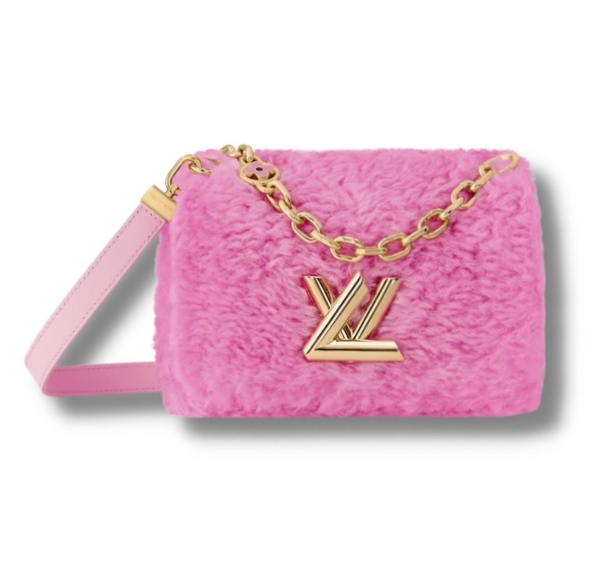Louis Vuitton M21320 Exotic Leather Pink Shearling Fur Fuzzy Twist