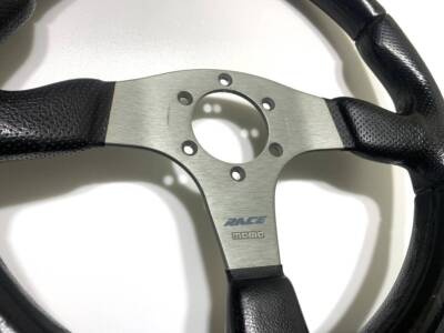 MOMO RACE D35 Steering Wheel 35Φ Black Leather Sports Type Vintage