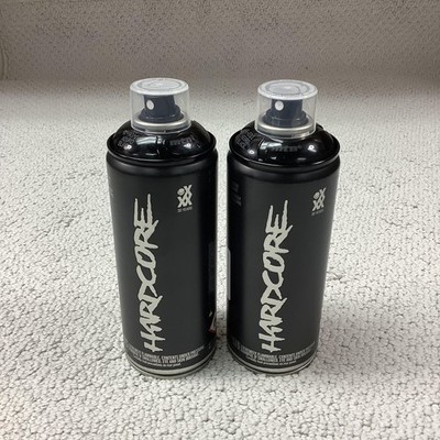 MTN Hardcore Spray Paint 400ml Glossy Black Cans Set of 2 Art