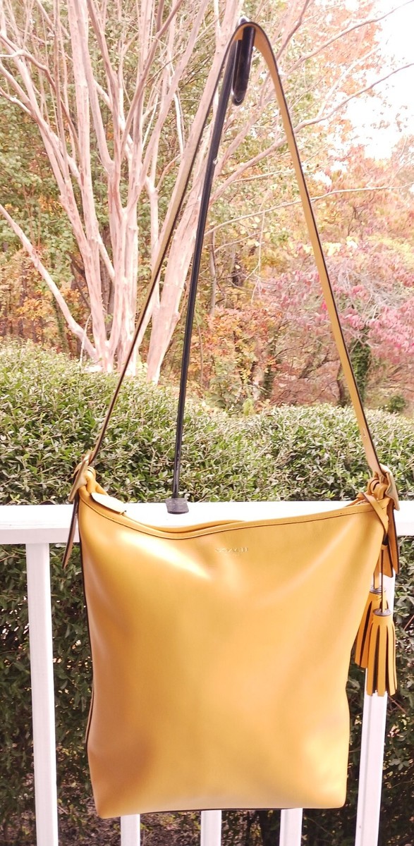 Coach 19889 MEDIUM Mustard Yellow Legacy Duffle Bag W/ Tassel