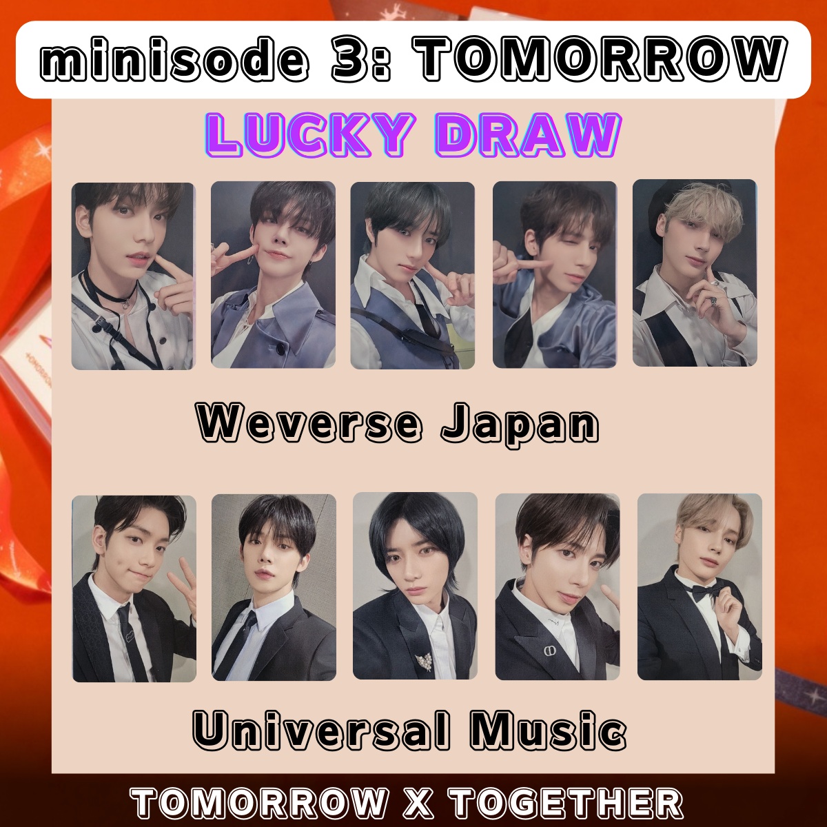 TXT minisode 3: TOMORROW Lucky draw Photo Card Weverse Japan