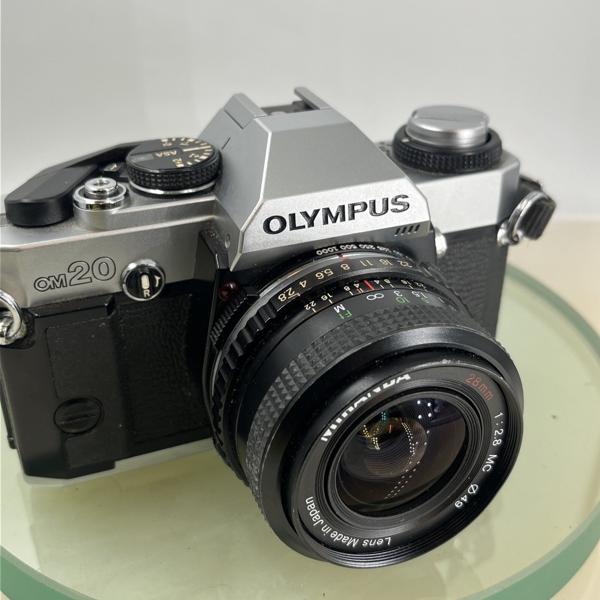 olympus Om20 35mm slr film camera With Miranda 28mm 1:2.8 Lens
