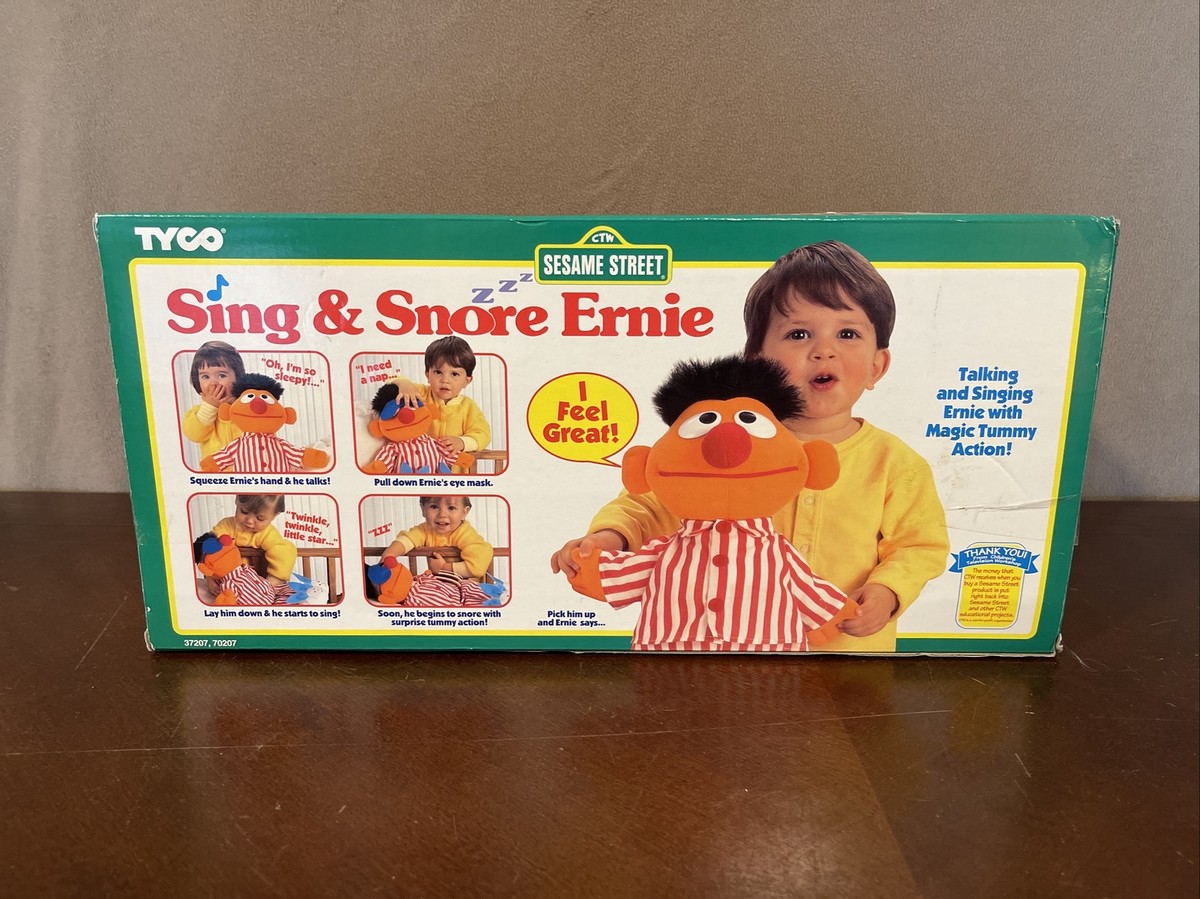 New Vintage 1996 Tyco Sesame Street Sleep And Snore Ernie Talking
