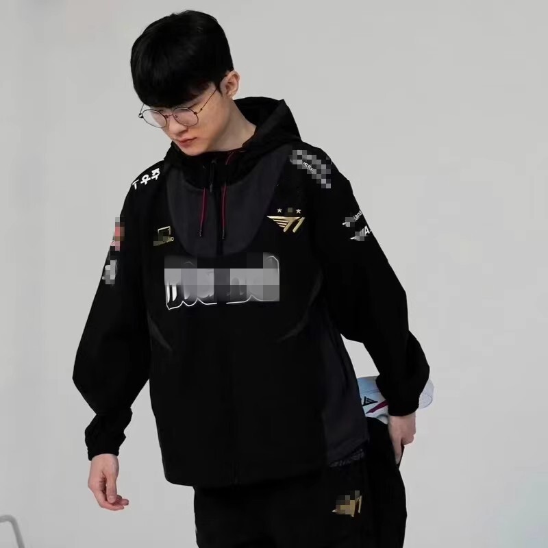 LOL Competition S13 Uniform Jersey Team T1 Faker Logo Zip Jacket