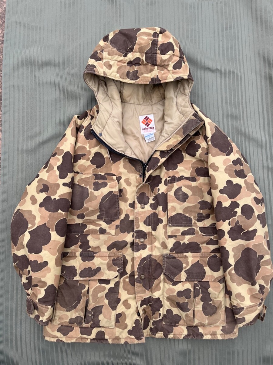 Vintage Gor-Tex Columbia Camo Duck Hunting Jacket Coat Size Large