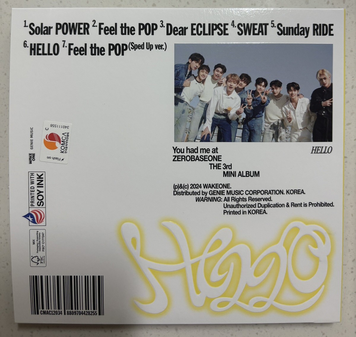 ZEROBASEONE [YOU had me at HELLO] PARK GUNWOOK Autographed Signed