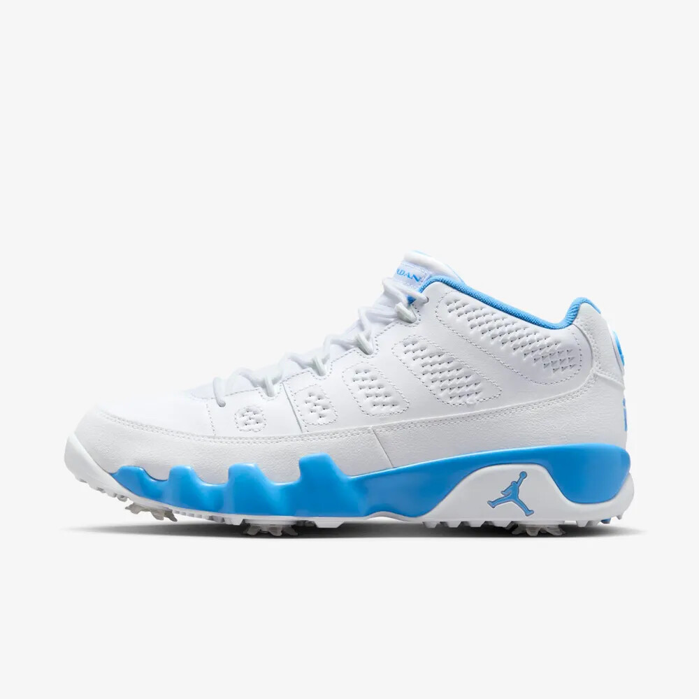 New Nike Air Jordan 9 Retro Low Golf Shoes - White/ University