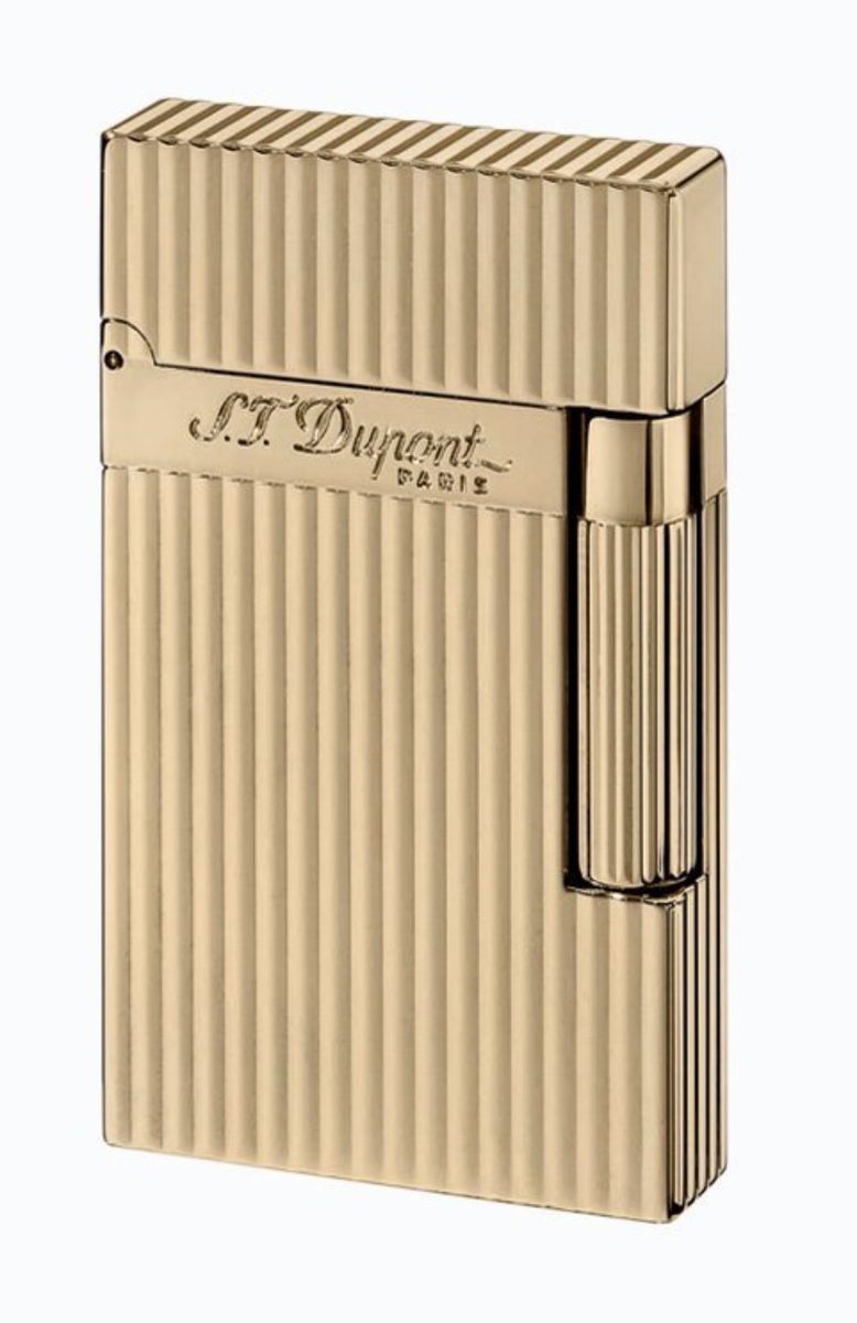 S.T. Dupont Yellow Gold Lighter, Vertical Lines, Line 2, 016827