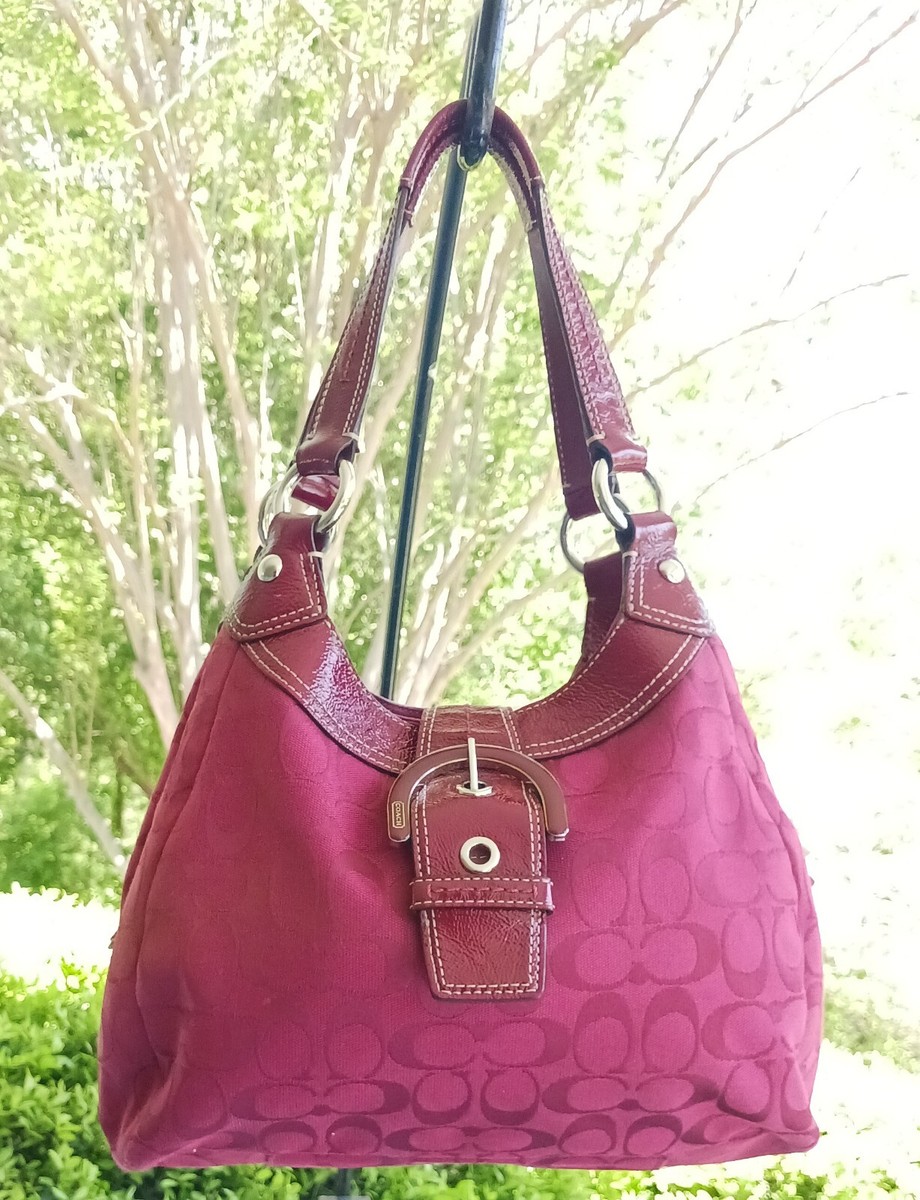COACH F17094 MEDIUM VINTAGE LYNN SOHO CHERRY RED SIGNATURE C