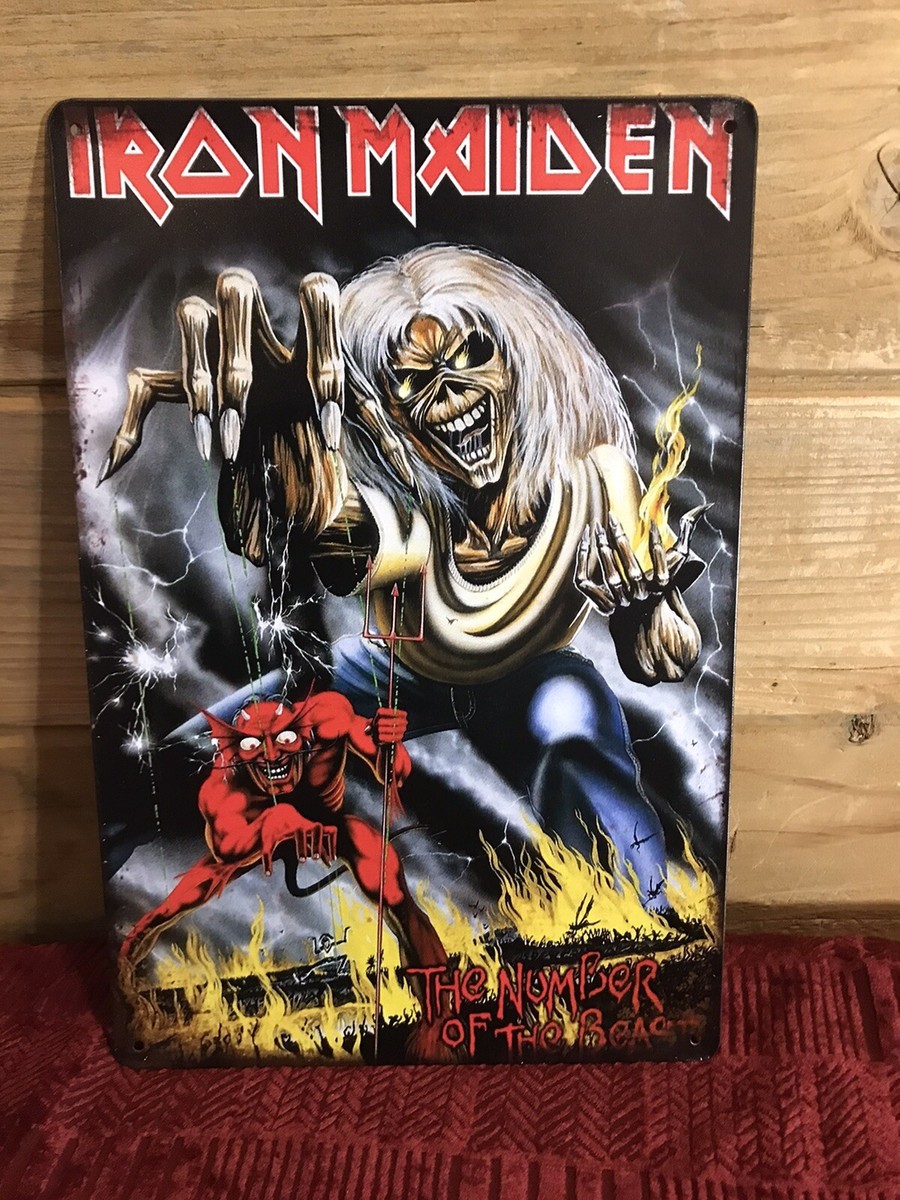 Iron Maiden Number Of The Beast Metal Sign Tin Poster Tacker Eddie