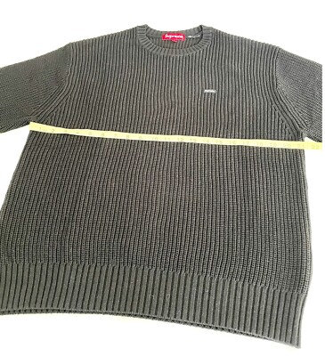 BRAND NEW SUPREME Small Box Logo Black Textured Knit Sweater