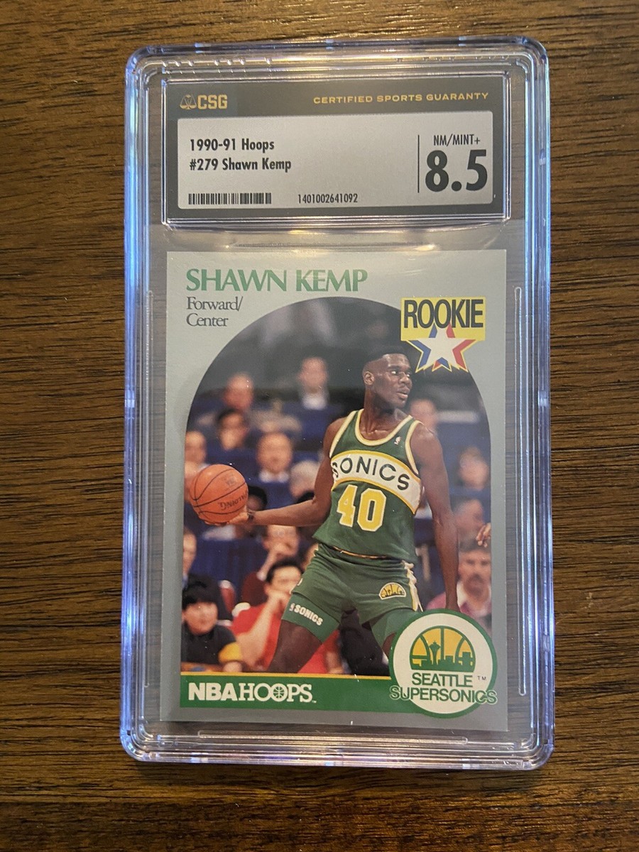 1990-91 NBA Hoops Shawn Kemp Rookie Card #279 CSG 8.5 Seattle