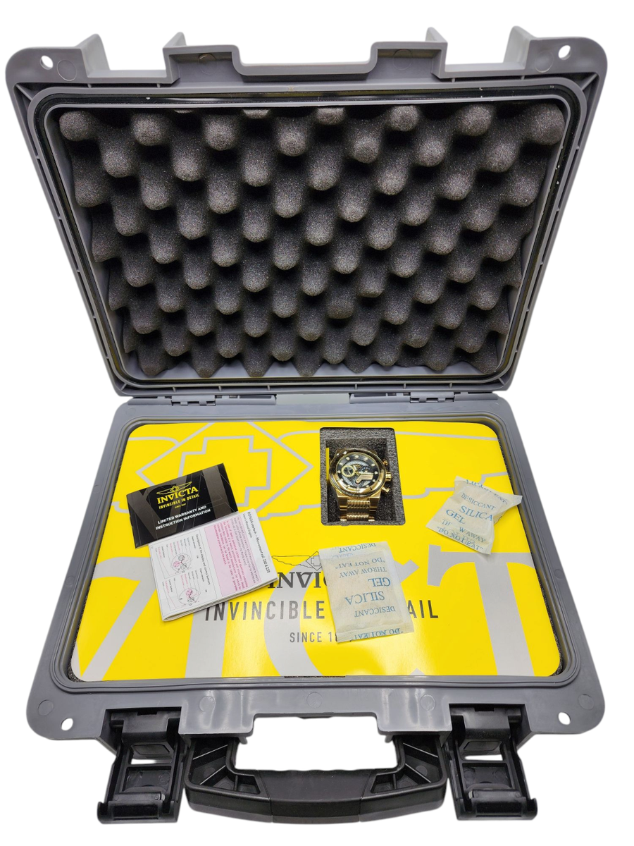 Invicta S1 Rally Mens Quartz Watch 51mm Gold Case Black Dial 25282