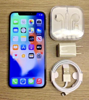 Apple iPhone X - 64GB - Silver (Unlocked) A1865 (CDMA + GSM