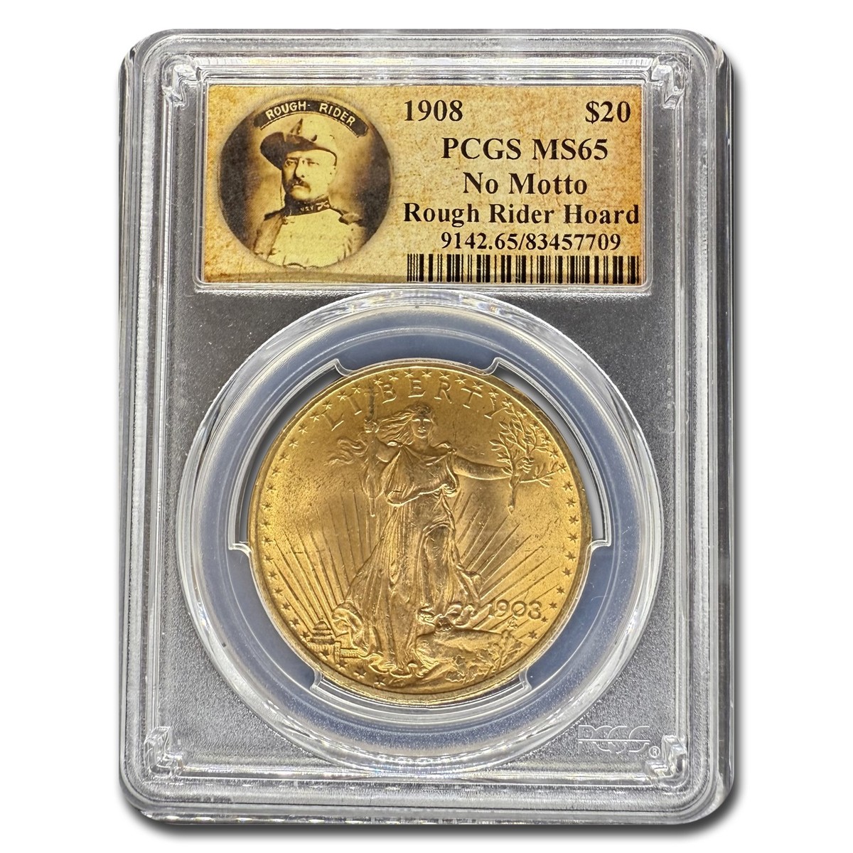 1908 $20 St Gaudens Gold No Motto MS-65 PCGS (Rough Rider) | eBay