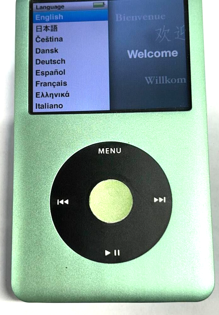 APPLE iPOD CLASSIC 7th Gen Green Apple 128GB SSD With 2000 mAh