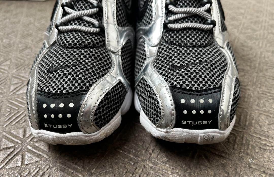 NIKE STUSSY AIR ZOOM SPIRIDON CAGE 2 PURE PLATINUM US 8.5 JP 26.5