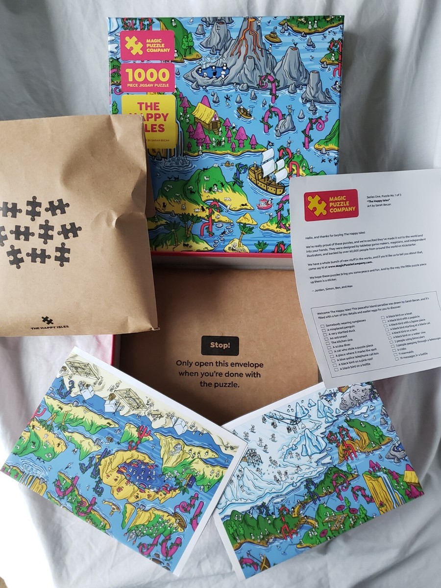 100% COMPLETE MAGIC PUZZLE COMPANY THE HAPPY ISLES 1000 PIECES