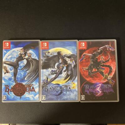 Bayonetta 1 2 3 Game Card Set Nintendo Switch Japan Version Tested
