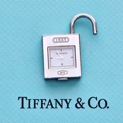 Tiffany & Co. 1837 White Dial Padlock Stainless Steel Charm