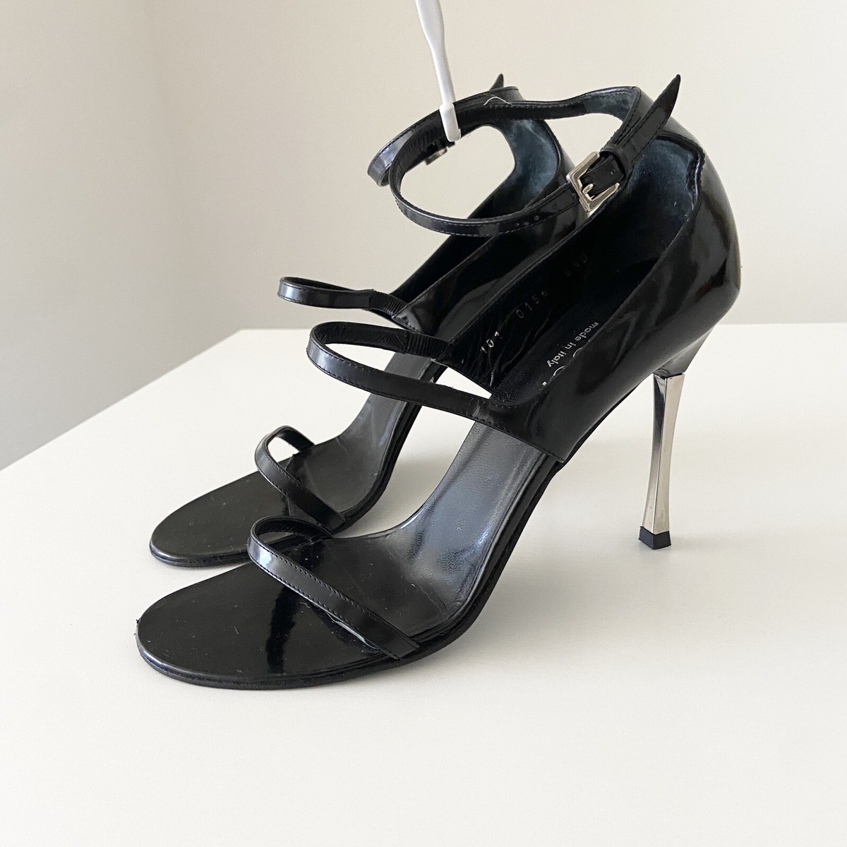 Vintage GUCCI Tom Ford Era Stilettos Metal Spike Heel RARE Strappy