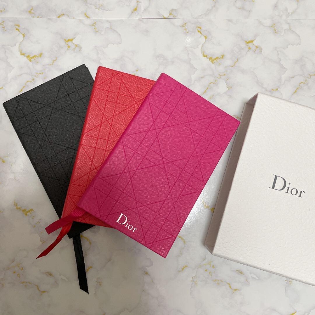 Christian Dior note notebook Magenta Black Red Set of 3 JAPAN