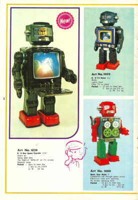6 CATALOG BUNDLE DEAL! 1960s 70s 80s HORIKAWA JAPAN TIN TOY ROBOTS