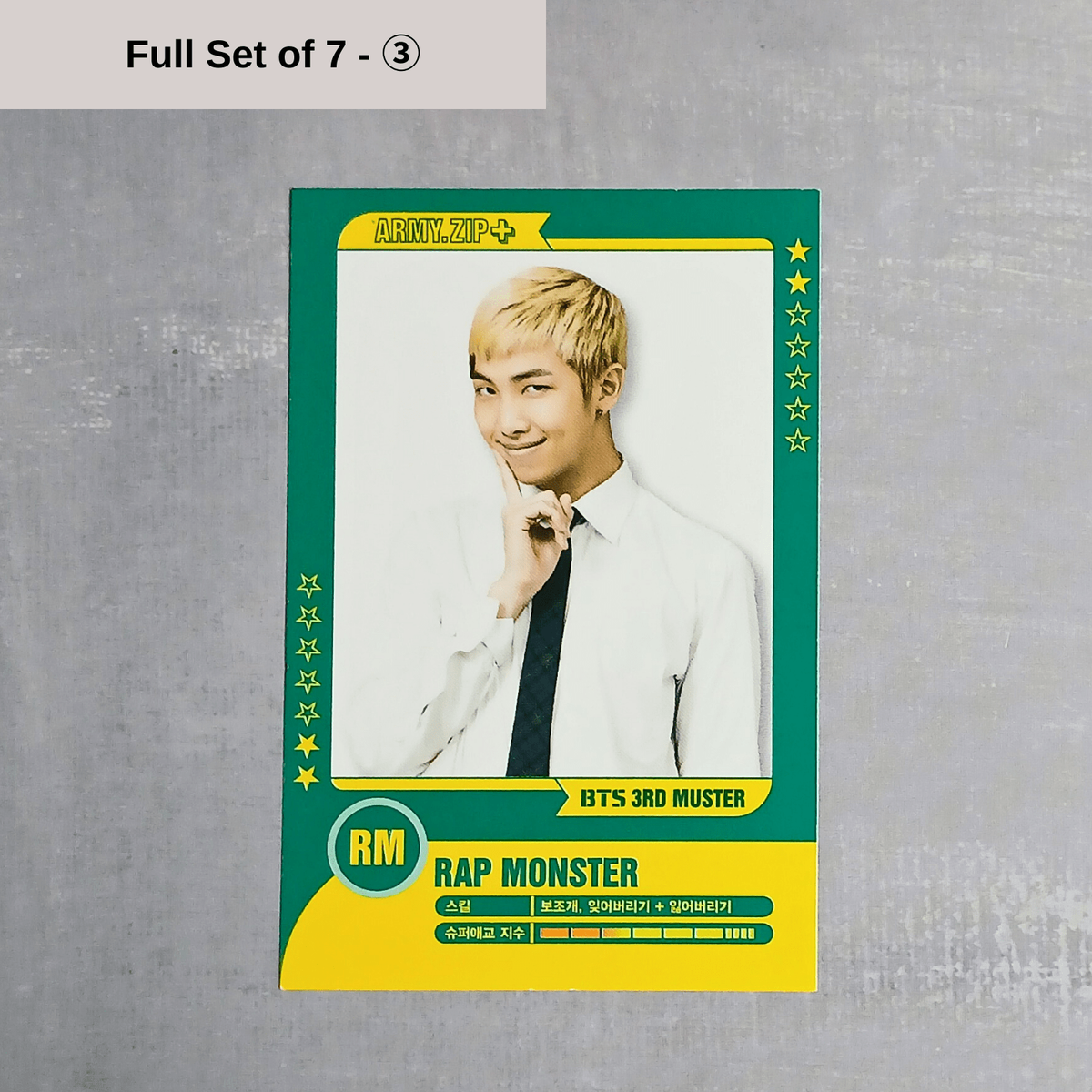 BTS 3rd Muster Seoul ARMY Zip+ Official Player Card Set - RM