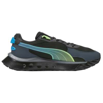 PUMA Wild Rider Ls Lace Up Mens Black Sneakers Casual Shoes 385503