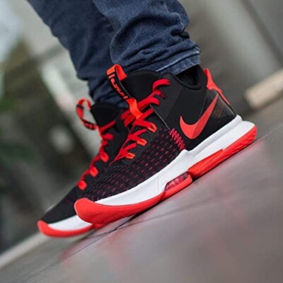 Nike LeBron Witness V CQ9380 005 Black/Bright Crimson New Men's Sz