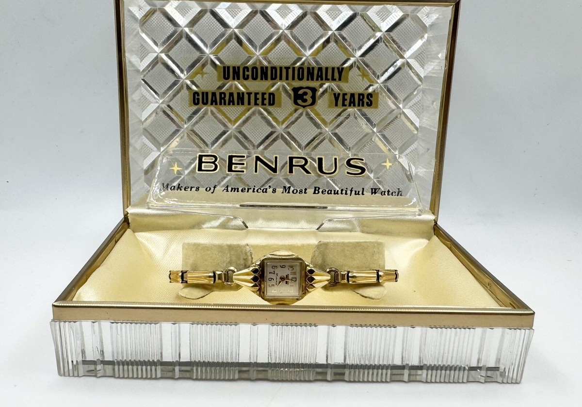 Vintage Benrus 14K Yellow Gold Women's Watches Original Case 21