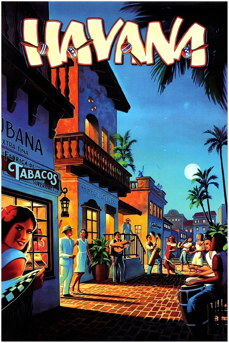 Havana - Cuba Vintage Travel Poster, Retro Posters | eBay