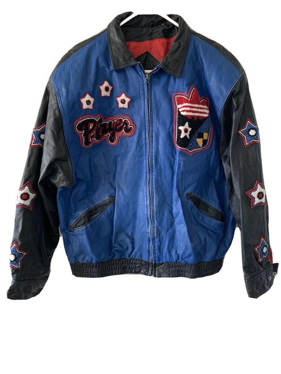 80's Run DMC Style Adidas Jacket Hip Hop Bomber Leather Grunge