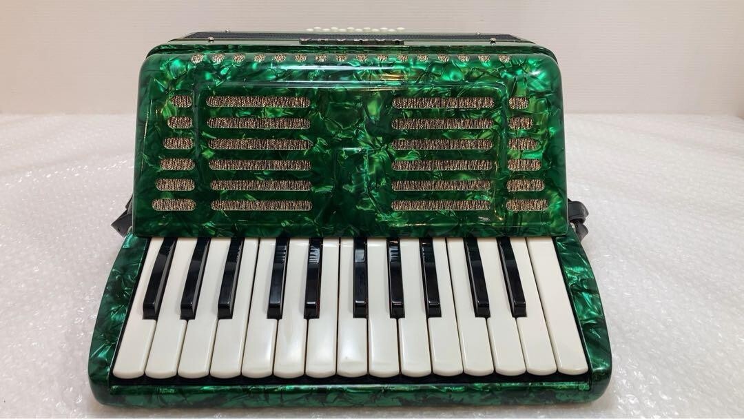 YAMAHA Accordion for Solo 25 Keys Bass 12 YA-12 8905 Green Good