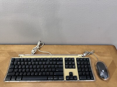 VINTAGE Apple Pro Keyboard Model M7803 Black Keys Clear Cover