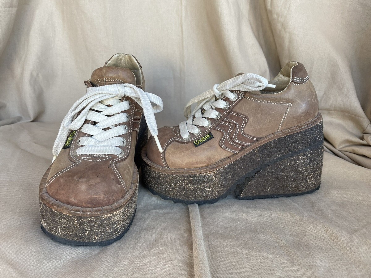 VTG Swear London Shoes Sz 36 Alternative 90s Cork Platform Rave